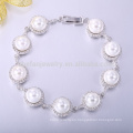 Christian jewelry pearl bracelets pulsera de oro blanco